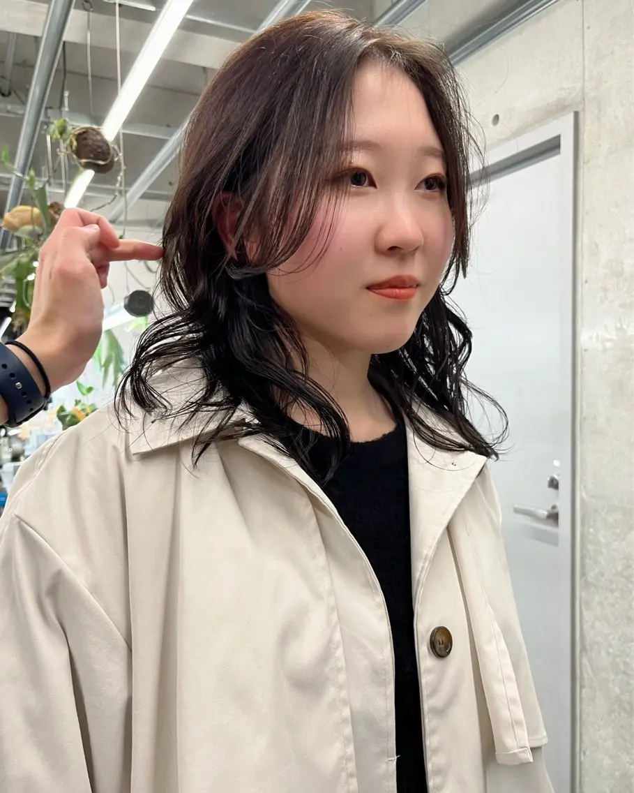 ミディアム カラー カット ヘアカラー ダブルカラー/ ケアブリーチ/クニトのヘアスタイル