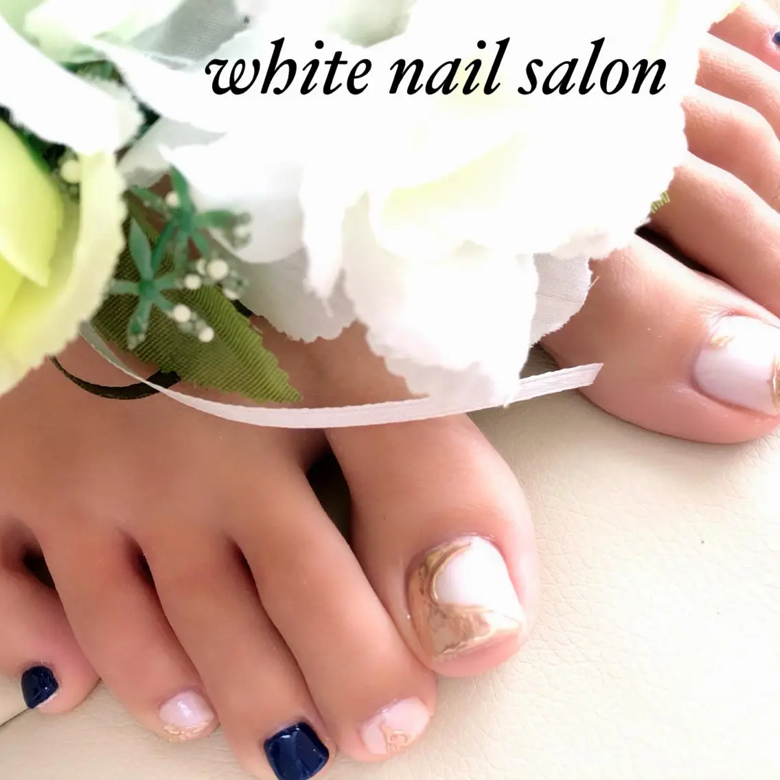 ネイル アートネイル フレンチネイル ジェルネイル ハードジェル 持ち込み フットネイル white nail salonのネイルデザイン