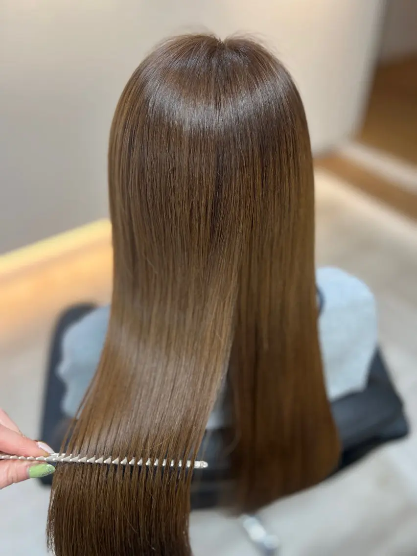 ロング カラー アッシュ ベージュカラー オレンジ おおもり なつみのヘアスタイル