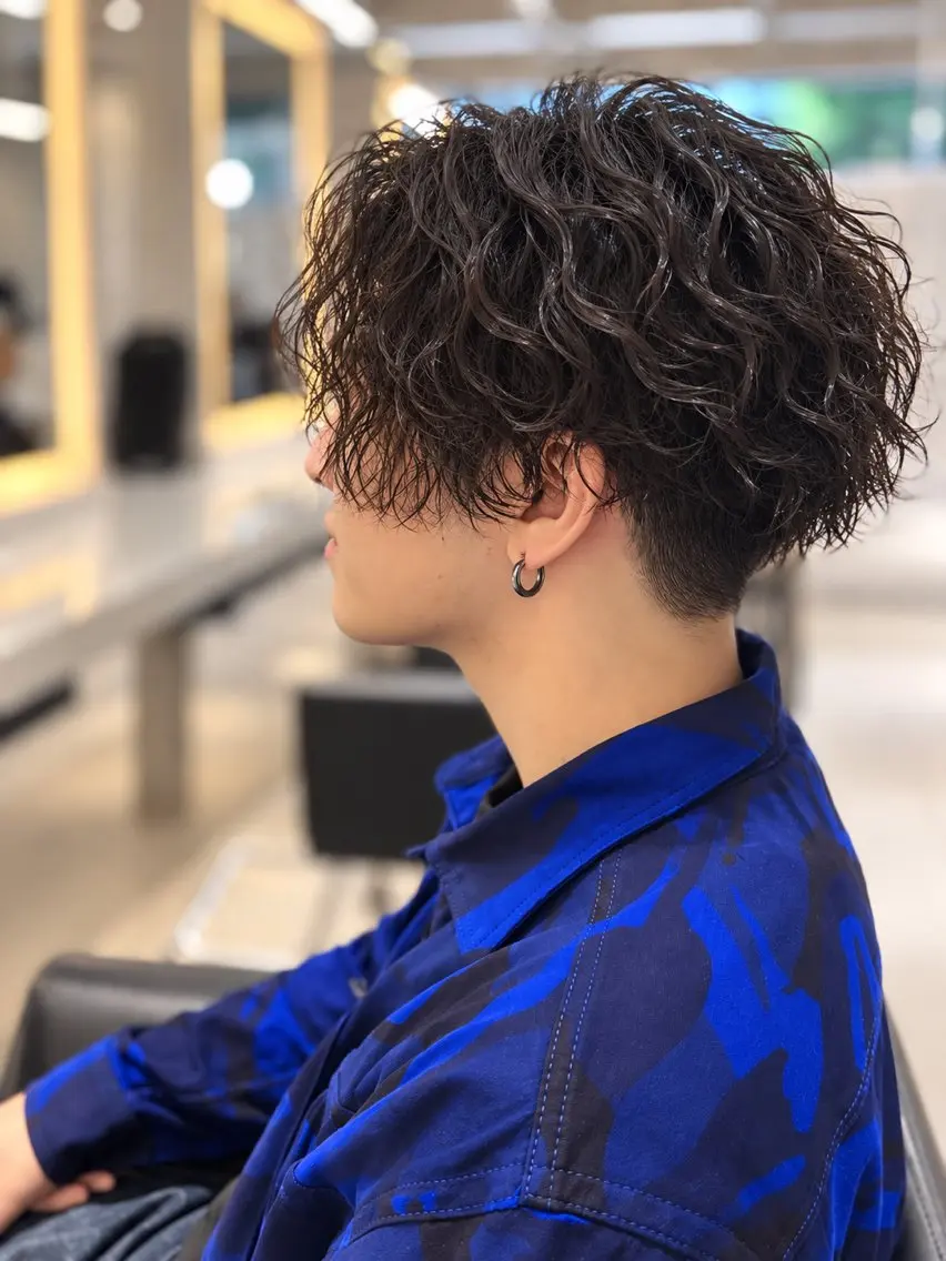 パーマ メンズ 波巻きパーマ カット パーマ 山田 ひかりのヘアスタイル