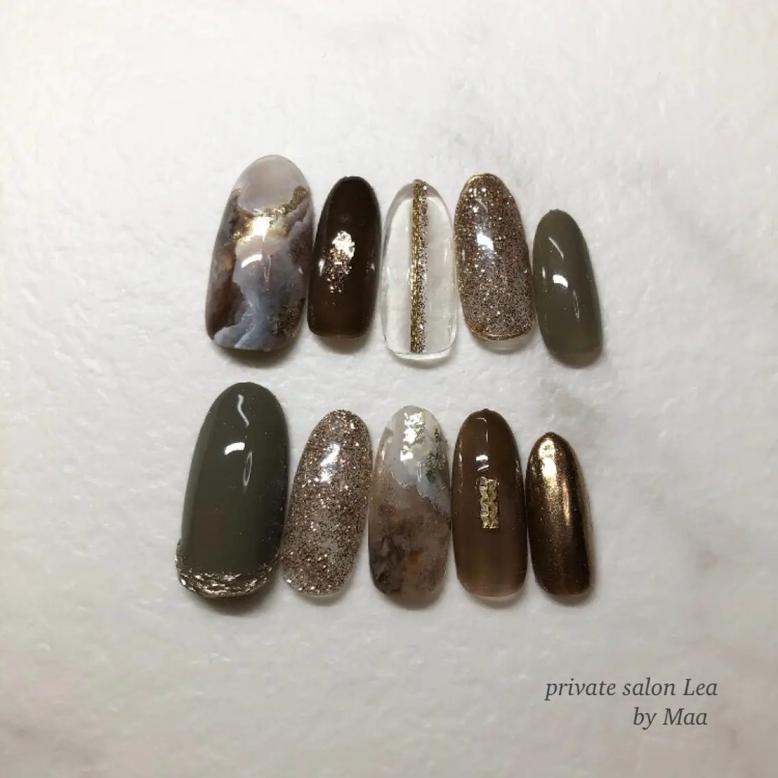 ネイル 大理石ネイル(マーブル) ニュアンスネイル ハンドネイル private_ salon.Leaのネイルデザイン