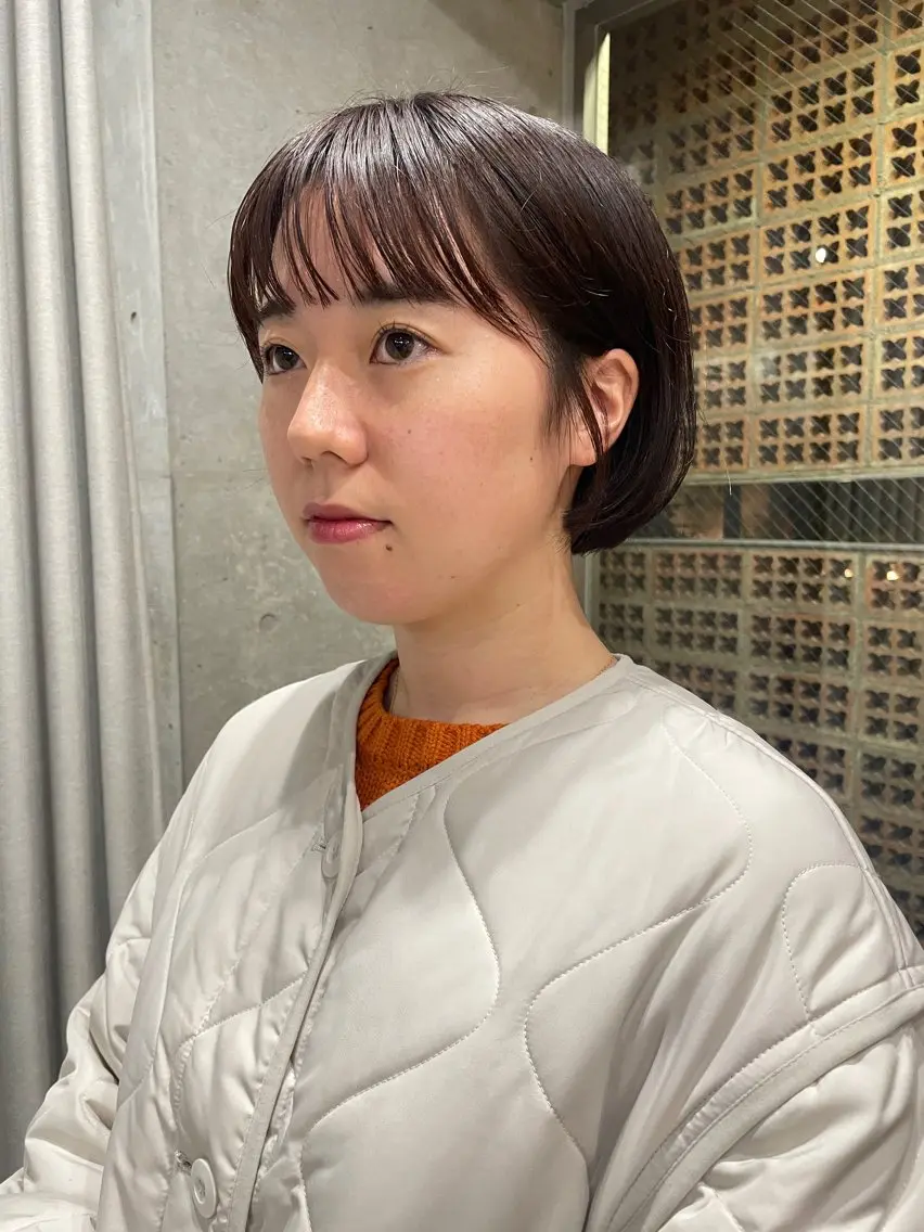 ショート カラー パーマ カット ヘアカラー 表参道🌿赤み消し カラー/チナツのヘアスタイル