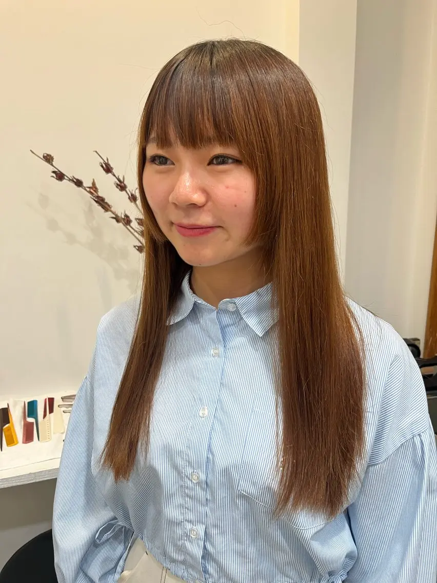 ロング カラー ヘアアレンジ ベージュカラー ブリーチ ボブ 姫カット ロング カット ヘアカラー トリートメント 無料カットモデル‪✨ ✂️Nanami🌷のヘアスタイル