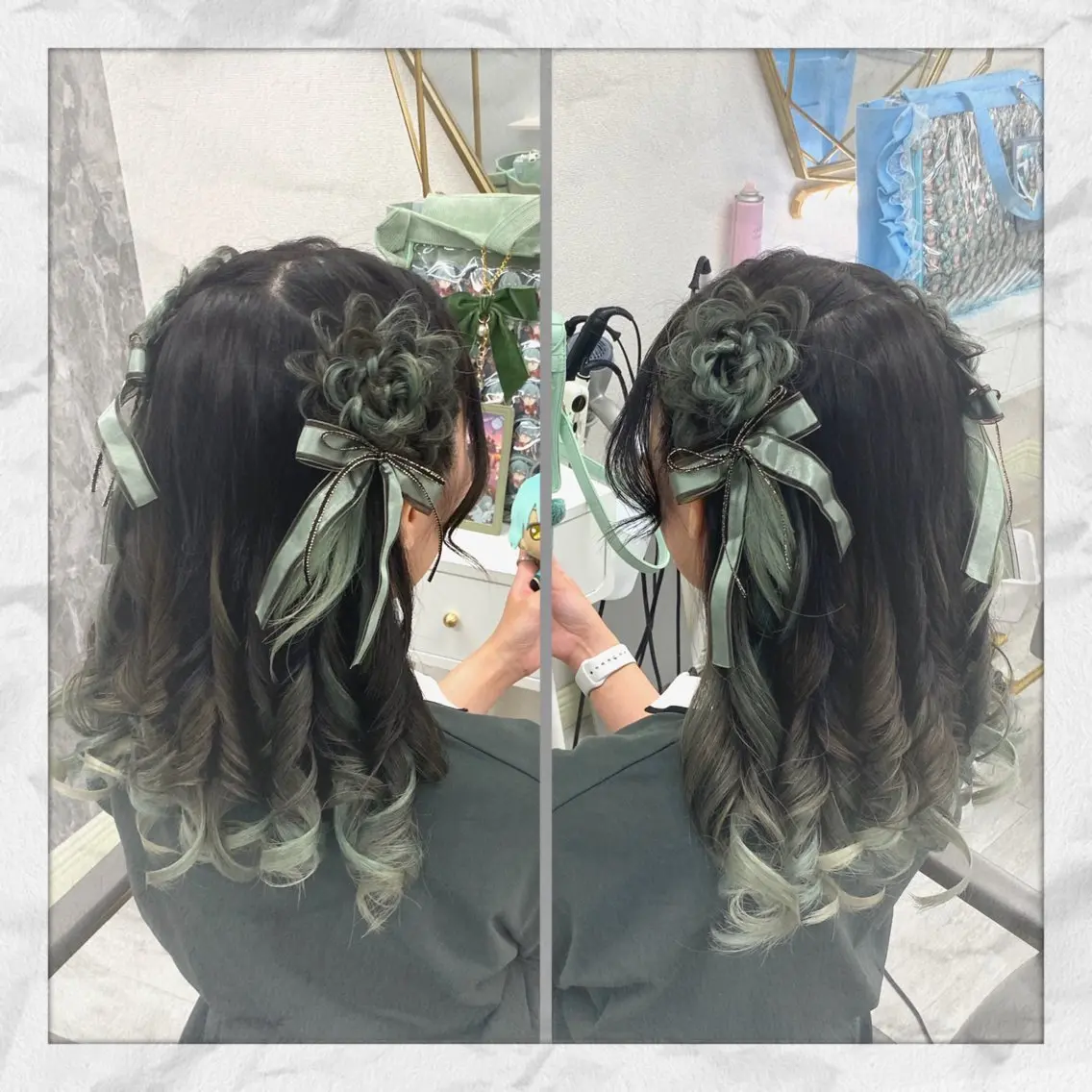 セミロング ヘアアレンジ ヘアセット ヘアセット/着付け 𓇼 まつもと𓇼のその他イメージ