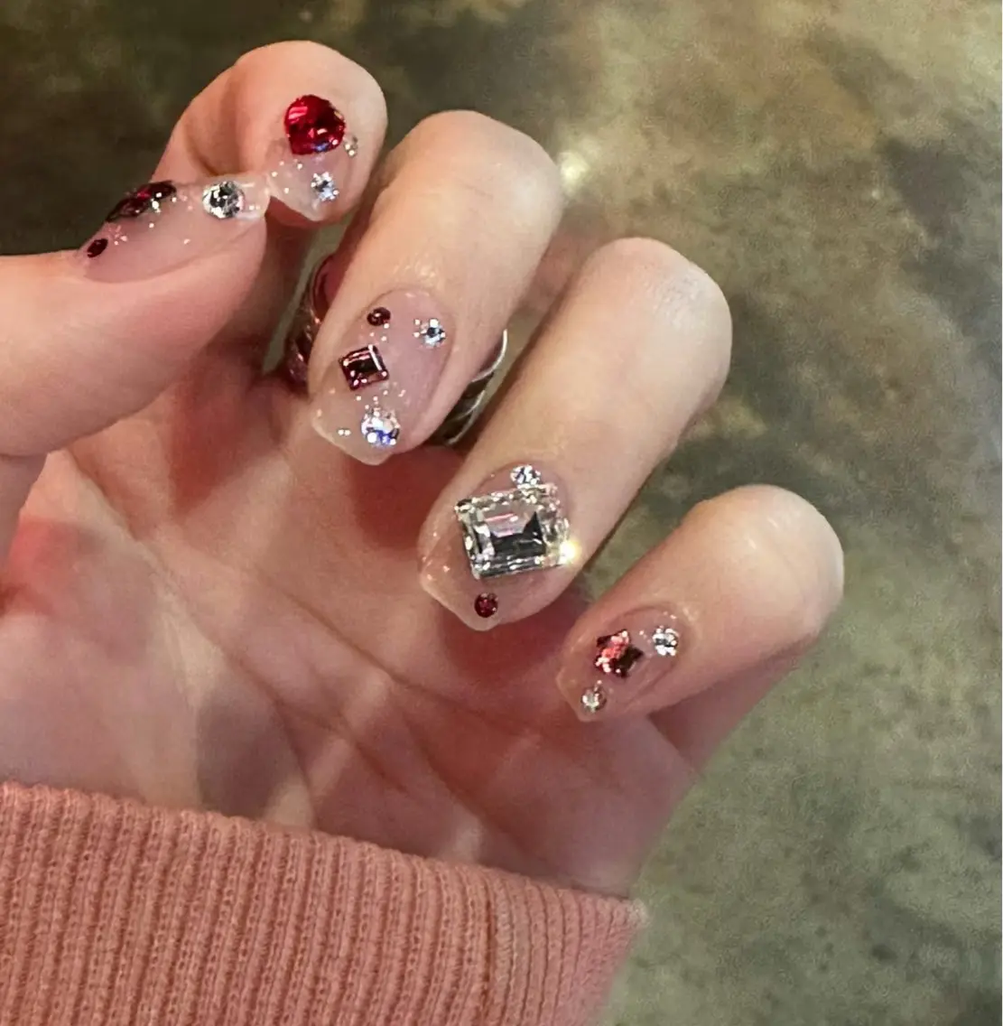 ネイル アートネイル オーロラネイル チークネイル フレンチネイル ガラスフレンチ 🎀🎀YooLi Nail Salonのネイルデザイン