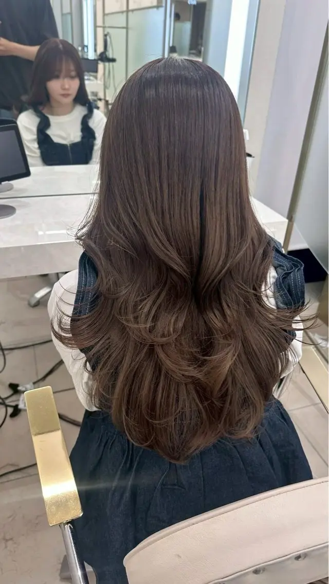 ロング カラー ブリーチ ブラウンカラー ブリーチなしカラー ヘアカラー 이상우(イサンウ) COAginzaのヘアスタイル