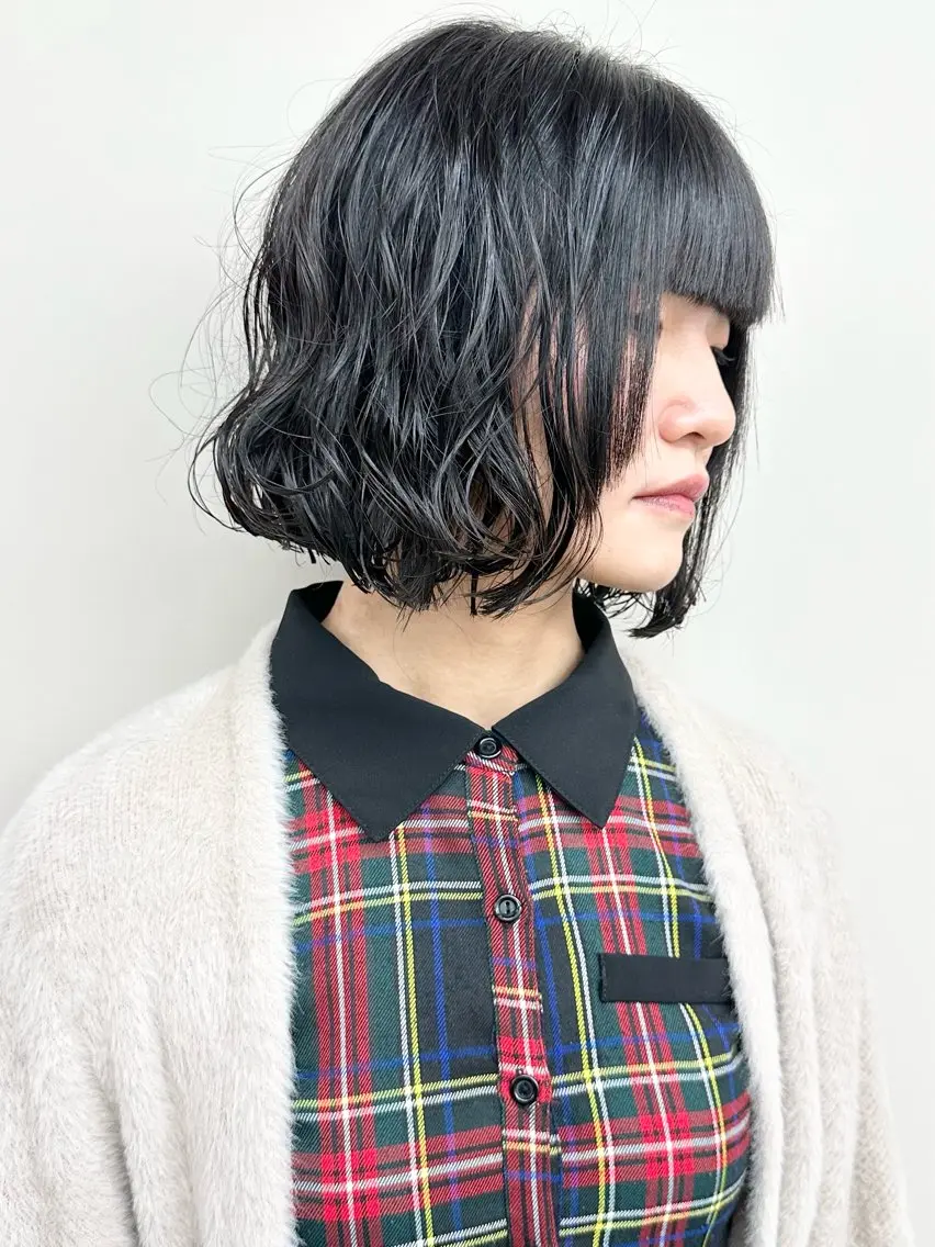 ミディアム パーマ カット パーマ ボブ/ゆるふわ ボブパーマ/とういのヘアスタイル
