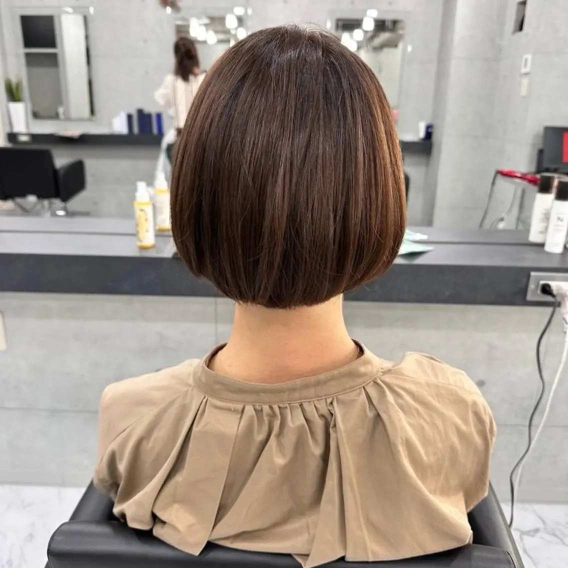 ショート カラー ショートボブ 丸みショート ブラウンカラー チェスナットブラウン ボブ ❇️安達 優心❇️ レイヤー/艶髪特化のヘアスタイル
