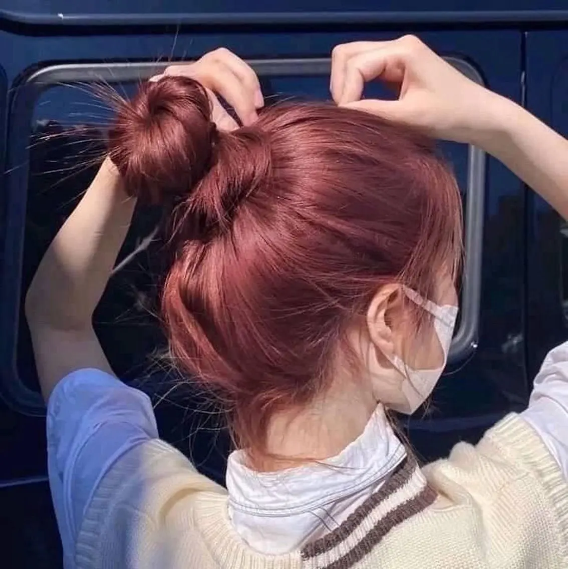 カラー オレンジ オレンジピンク ピンクカラー 韓国アンニュイ/ アミのヘアスタイル