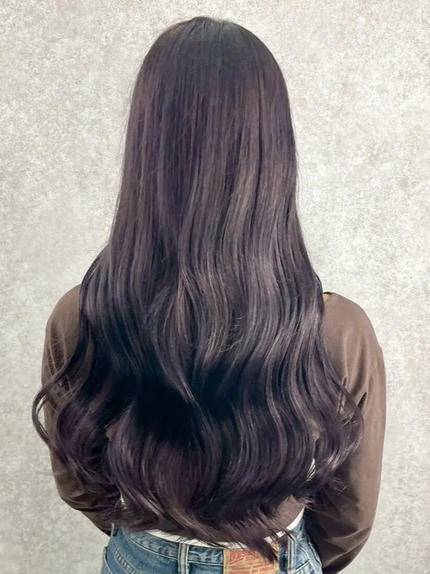 ロング カラー アッシュ ラベンダーカラー ラベンダーアッシュ ヘアカラー 橋木 凛々のヘアスタイル