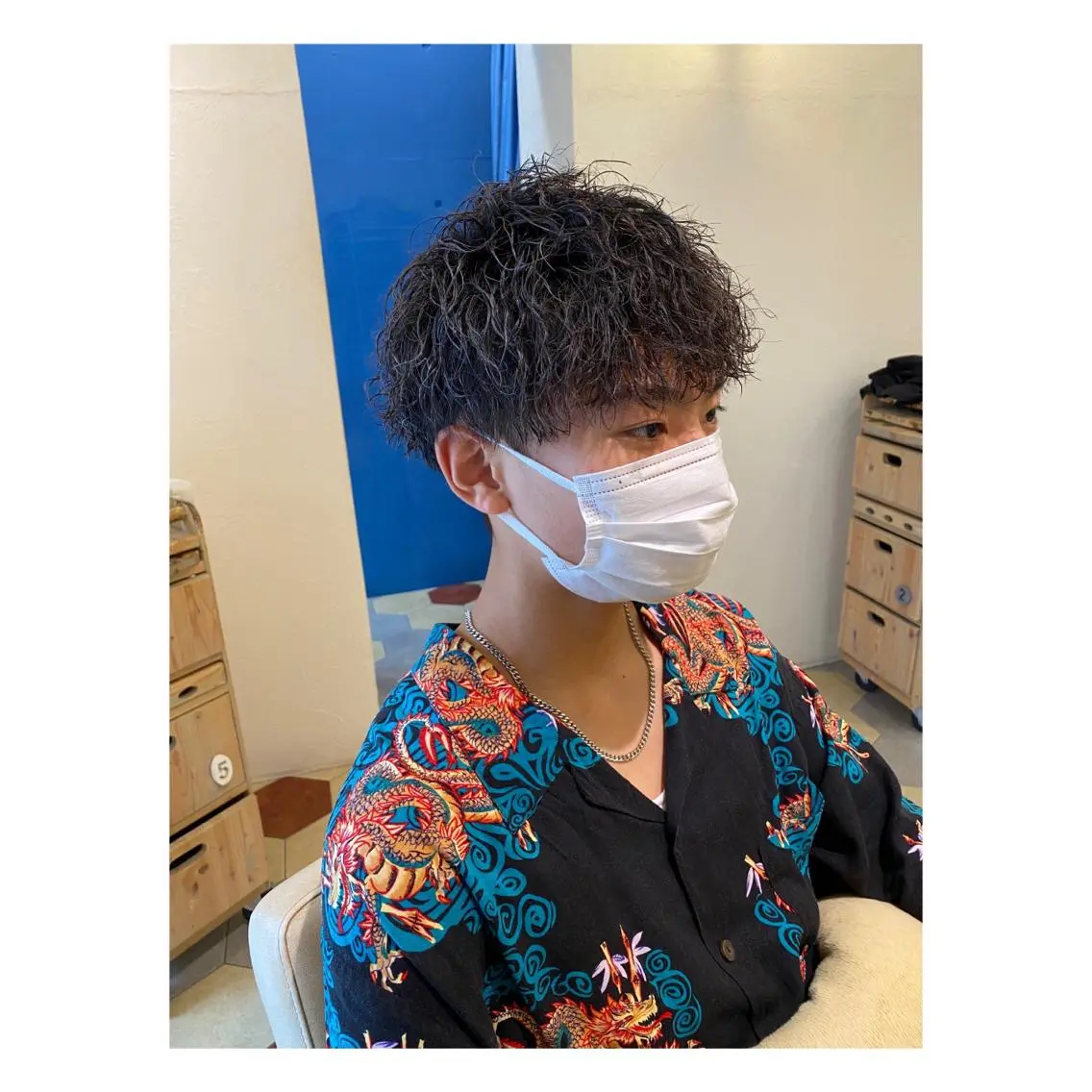 パーマ メンズ カット パーマ 菊池大一 溝の口パーマのヘアスタイル