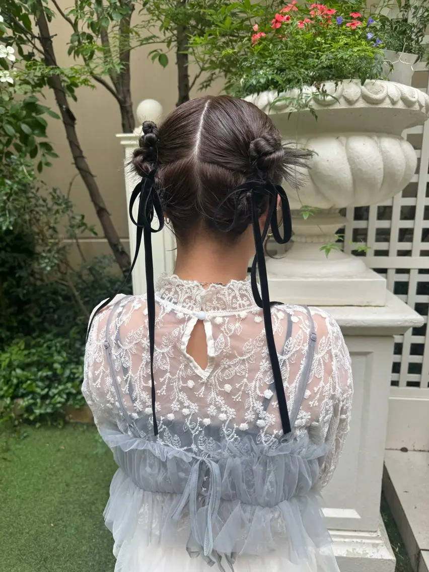 ミディアム ヘアアレンジ クキノケイカ /暖色カラー/パーマのヘアスタイル