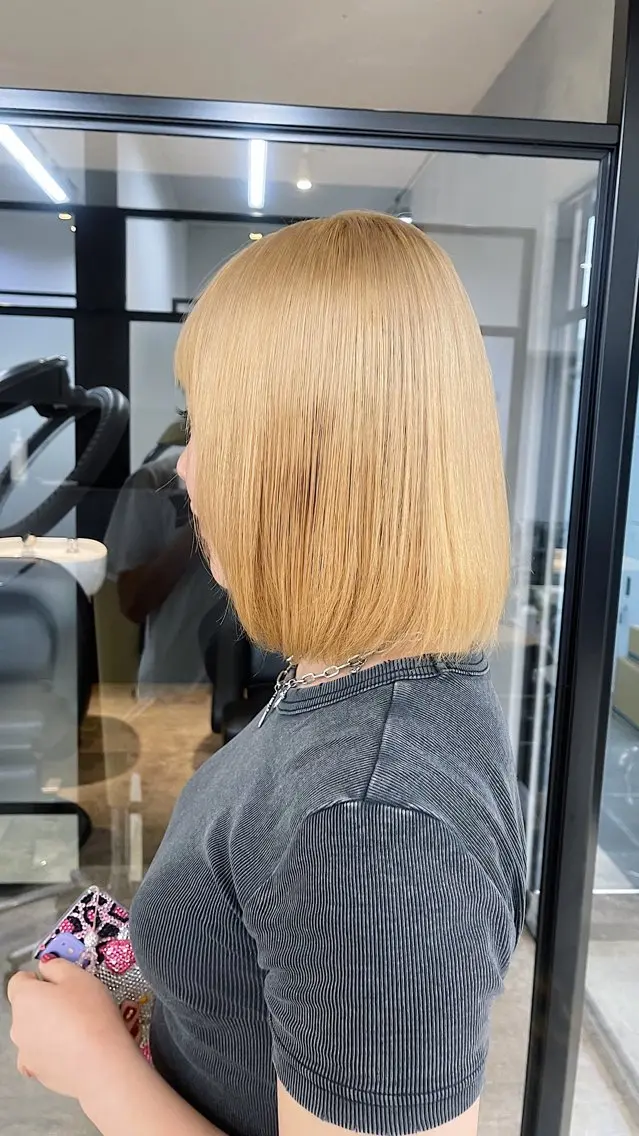 ショート 縮毛矯正 トリートメント け んブリーチ縮毛矯正のヘアスタイル