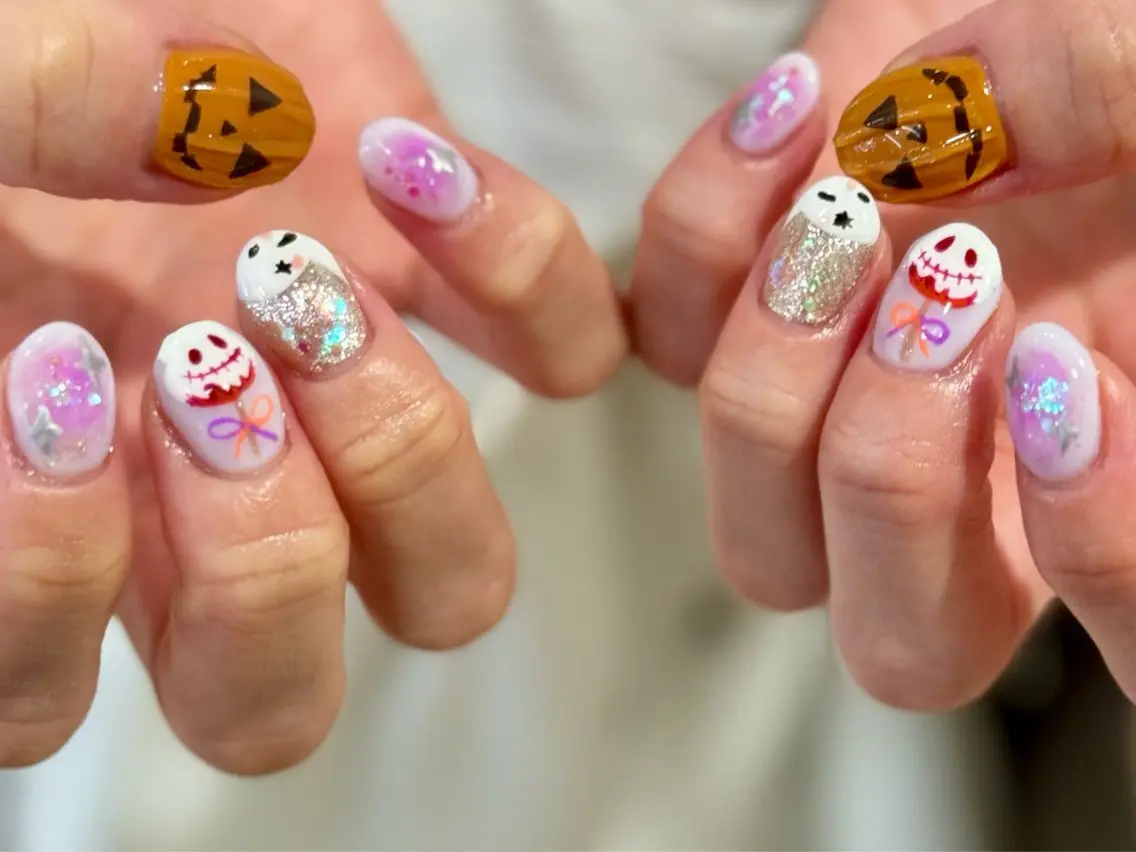 ネイル ハロウィン 持ち込み KAORI🦄 星ヶ丘徒歩1分サロンのネイルデザイン