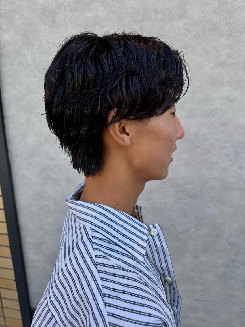 メンズ カット パーマ 米元 春奈のヘアスタイル