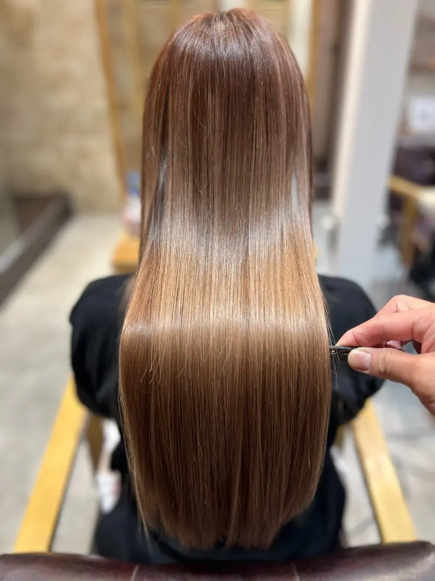 ロング カット 縮毛矯正 トリートメント 前井 正人のヘアスタイル