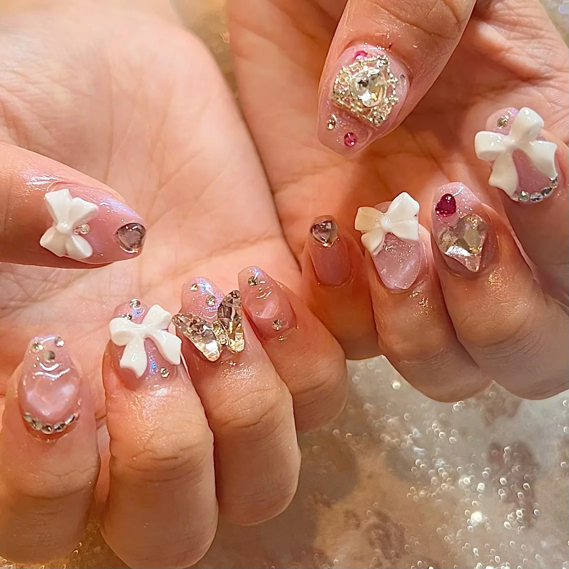 ネイル 氷ネイル・うるうるネイル H🌺 NAILのネイルデザイン
