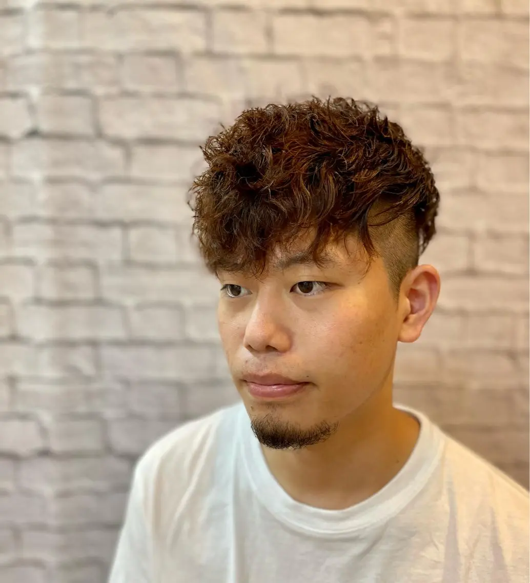 ショート パーマ メンズ カット メンズカット❗️ 岡本晟我のヘアスタイル