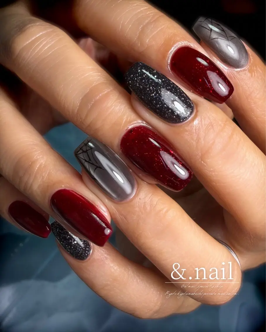 ネイル フラッシュネイル ハロウィン マグネットネイル ハンドネイル &.nail/ ニュアンス/持込み可のネイルデザイン