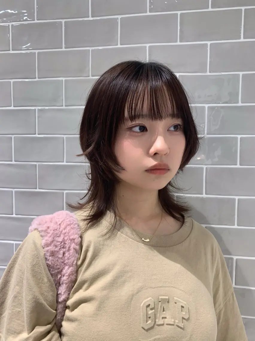 ミディアム カラー ヘアアレンジ レイヤーカット ウルフカット ウルフレイヤー 🖤小顔ボブ/ウルフ レイヤー🖤山本諒のヘアスタイル