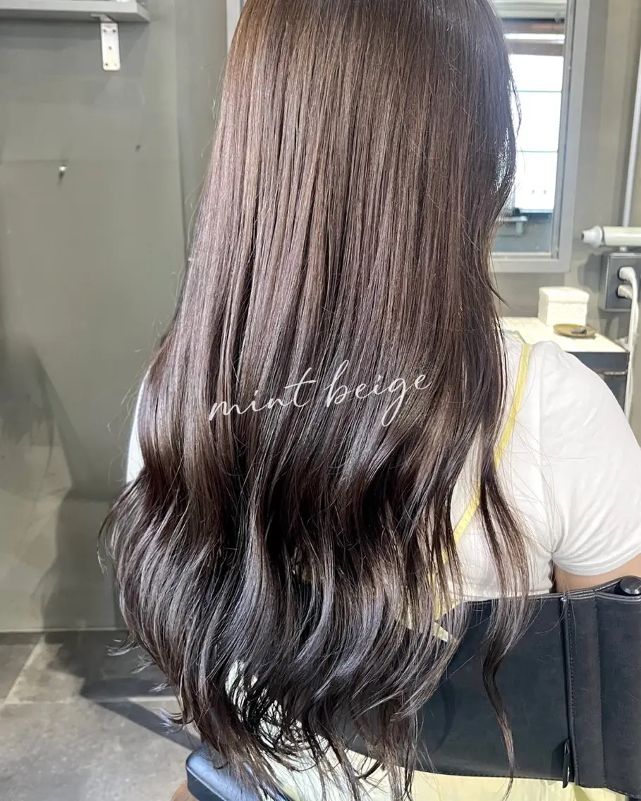 ロング カラー ベージュカラー ミント ミントベージュ 透明感♥韓国ヘア HINAのヘアスタイル