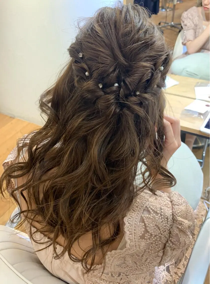 💛結婚式のお呼ばれ等に💛パーティーヘアセット💗の写真