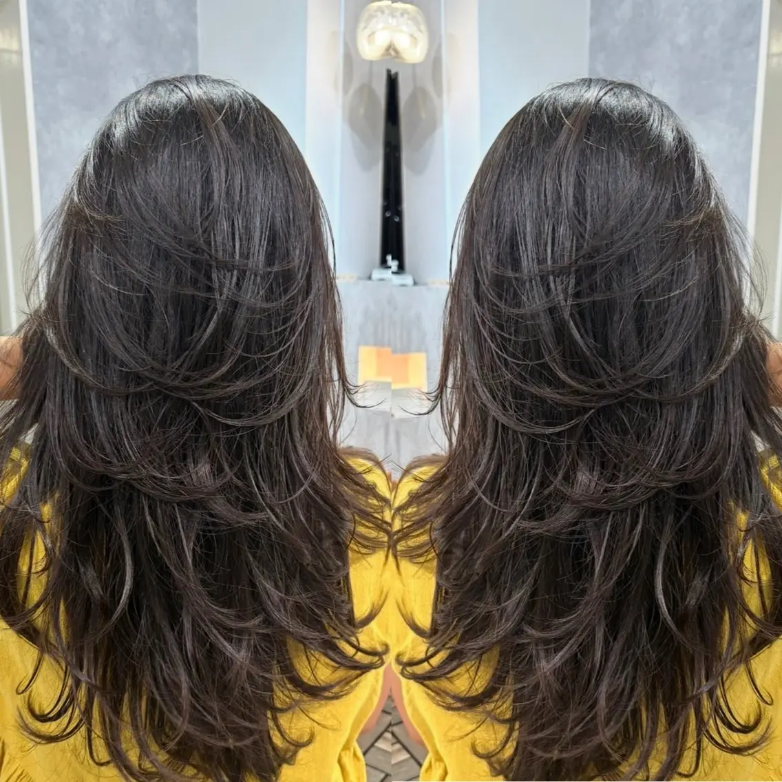 ロング カット ヘアカラー トリートメント 大人上品特化 レイヤー🇺🇸山村のヘアスタイル