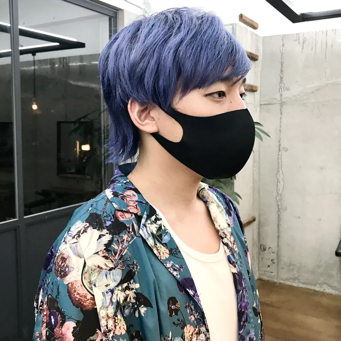 ショート カラー メンズ メンズブリーチ メンズウルフカット ブリーチ ブルーカラー ブルーパープル ✂︎ウルフ・ショート ✂︎MIKUNIのヘアスタイル