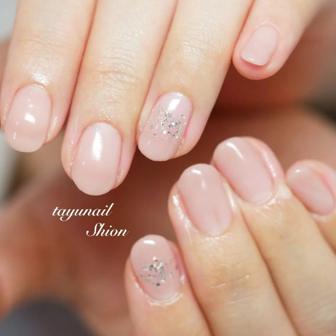 ネイル ブルー ジェルネイル オフィスネイル パラジェル ピンク ネイルサロン 【たゆnail】のネイルデザイン