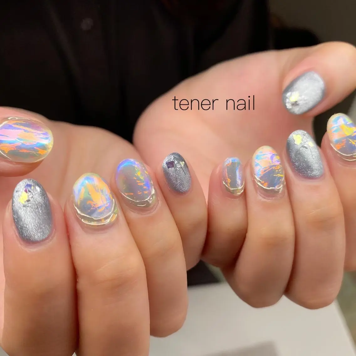 ネイル 氷ネイル・うるうるネイル キラキラネイル テネルネイル tener nailのネイルデザイン