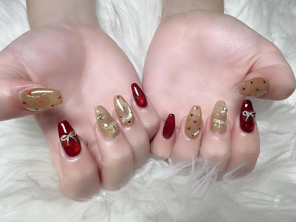 ネイル ブラウン 韓国ネイル マグネットネイル ニュアンスネイル オフィスネイル ハンドネイル Squen Nail shinjukuのネイルデザイン