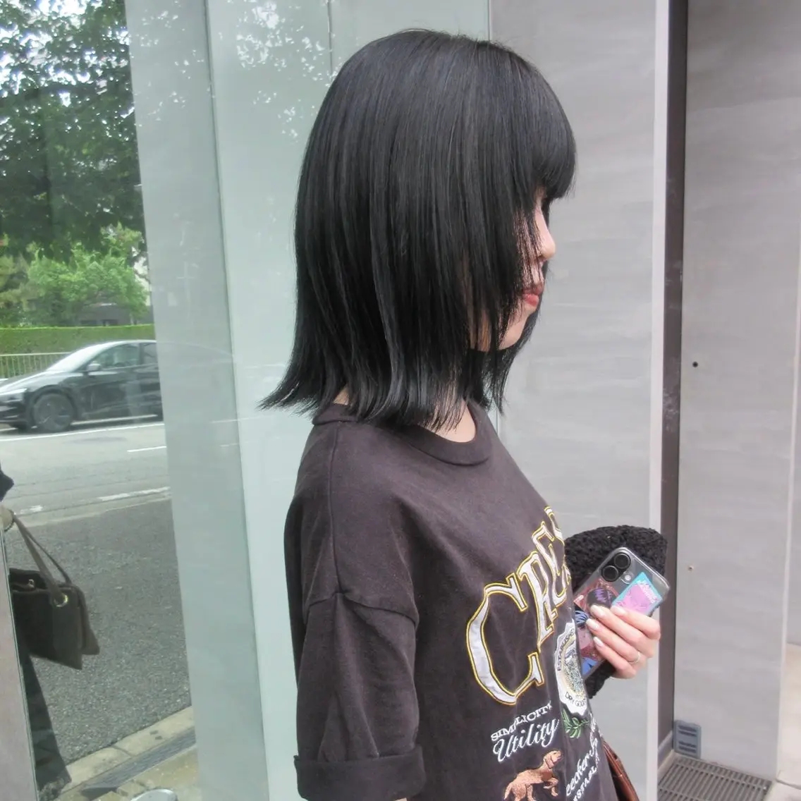 ミディアム カラー ボブ レイヤーカット qpula misuzuのヘアスタイル