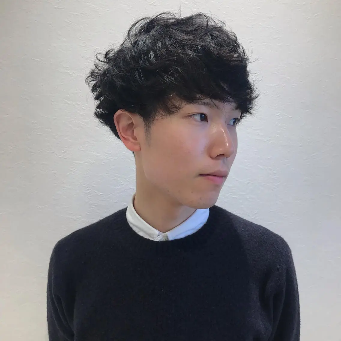 ショート パーマ メンズ くせ毛 ニュアンスパーマ カット Vir by browのヘアスタイル