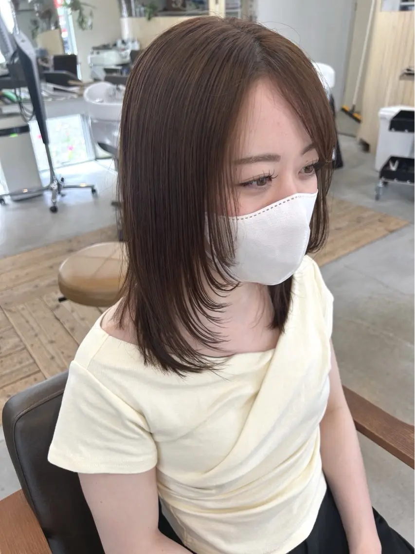 ミディアム カラー カット ヘアカラー 綿貫 美雪のヘアスタイル