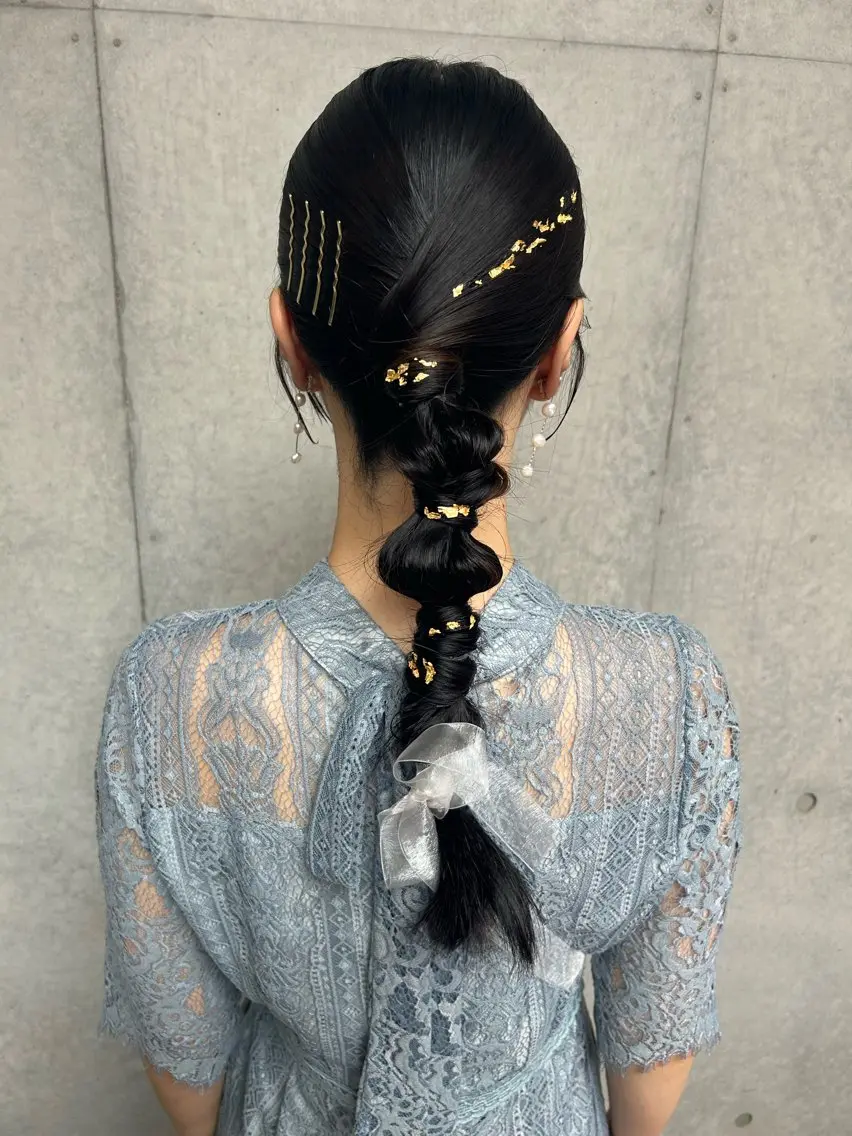 ロング ヘアアレンジ ヘアセット 勝野 麻美のヘアスタイル