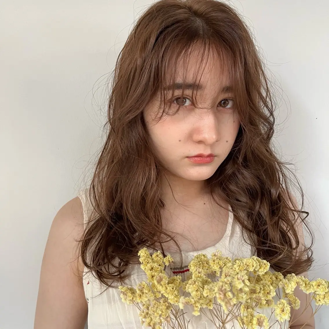 セミロング ヘアカラー 透明感カラー♡ 岡部瑠里のヘアスタイル
