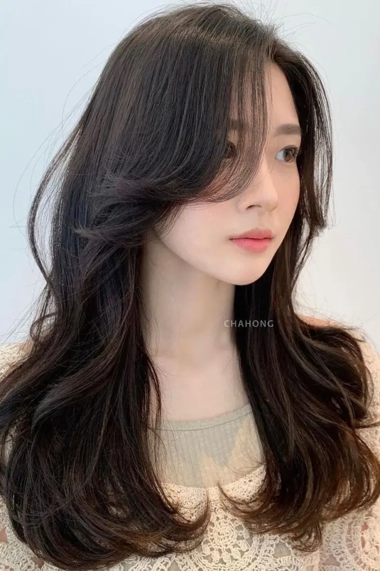 ロング カラー ヘアアレンジ ヘアカラー レイヤー×透明感カラ ーHAYATOのヘアスタイル