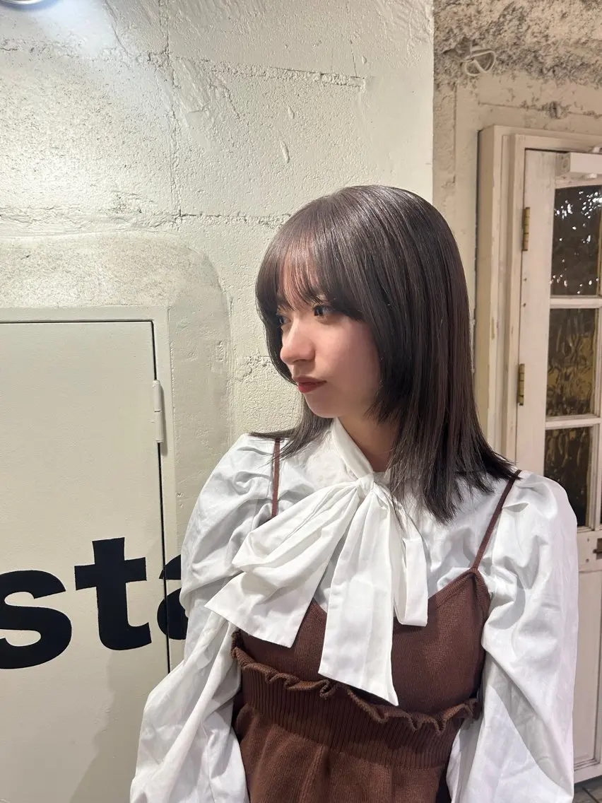 ミディアム カラー ヘアカラー トリートメント 透明感カラー/ Reika☁️ིྀのヘアスタイル