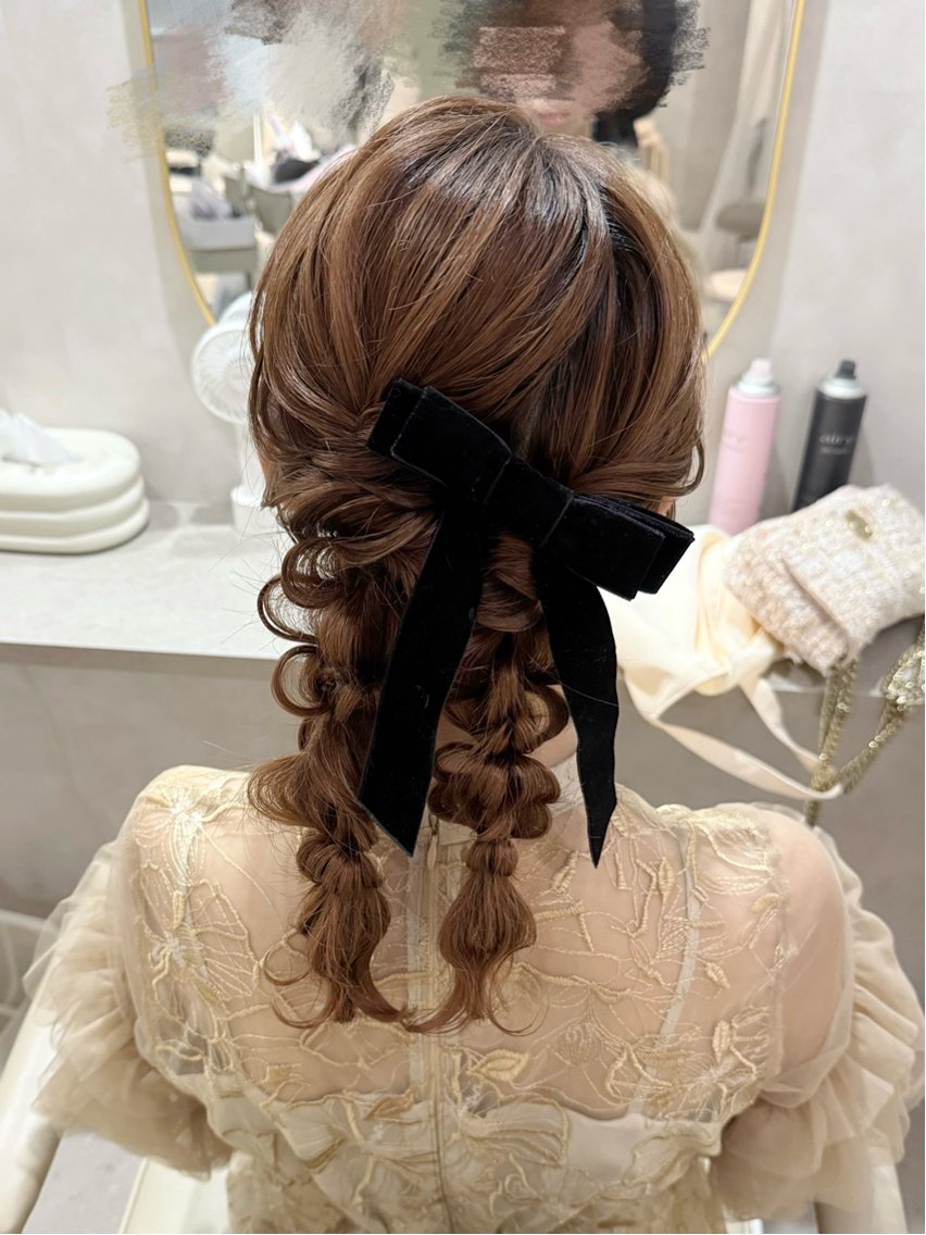 ヘアアレンジ ヘアセット セットサロンCURE 🩵あんみのマツエク・マツパデザイン