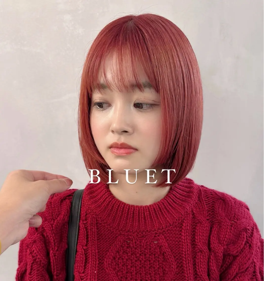 ミディアム カット ヘアカラー トリートメント カット特化 /BLUET/新宿のヘアスタイル