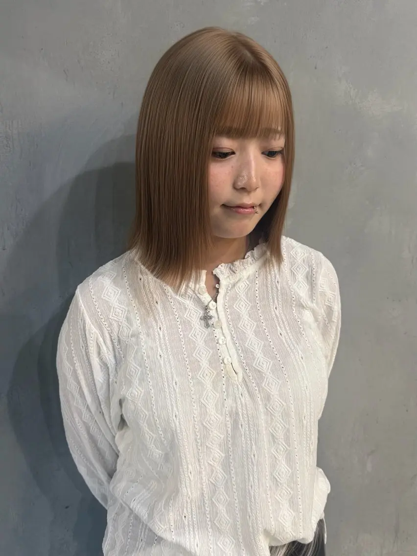 ミディアム ヘアカラー ♡noa/ボブ ナチュラルカラー♡のヘアスタイル