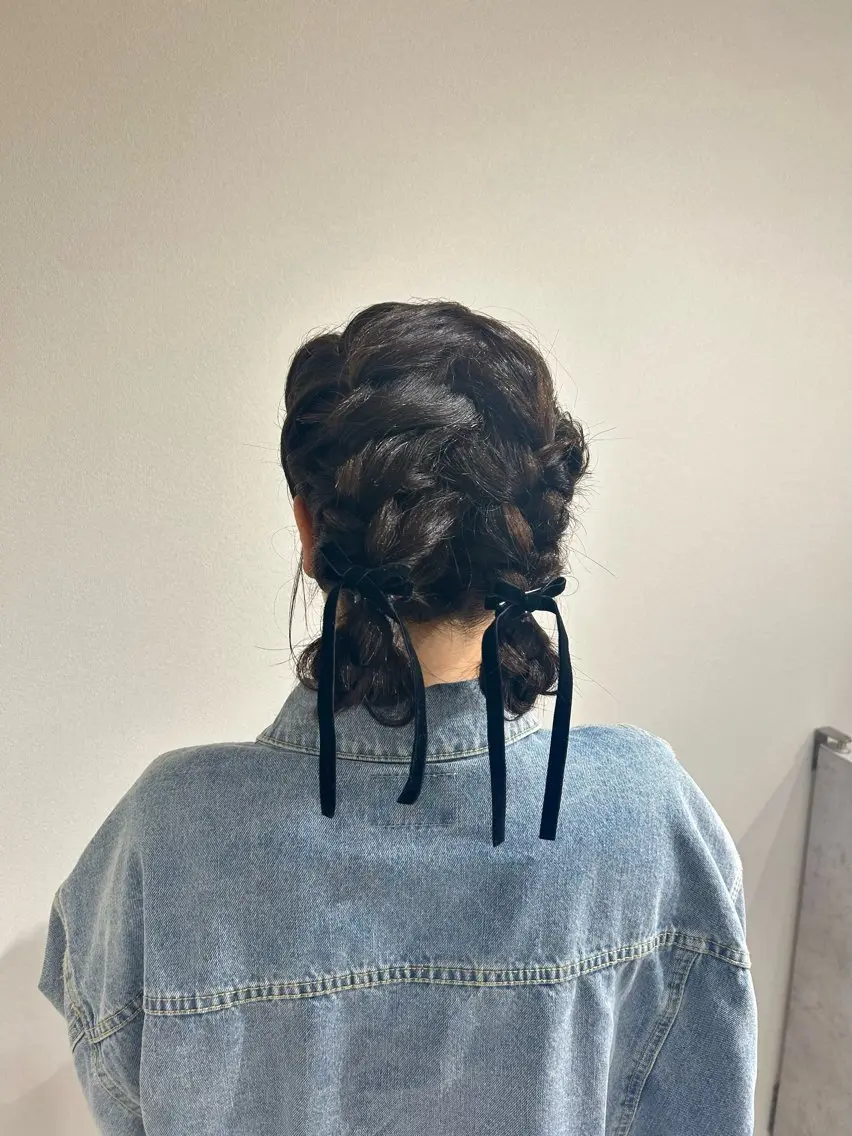 ヘアアレンジ お団子ヘア ツインテール ヘアセット 🩰ニシムラヒカリ 半個室salon♡*のヘアスタイル