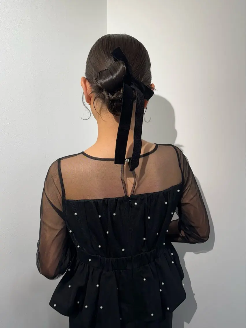 セミロング カラー ヘアアレンジ ヘアセット mina 🌷のヘアスタイル