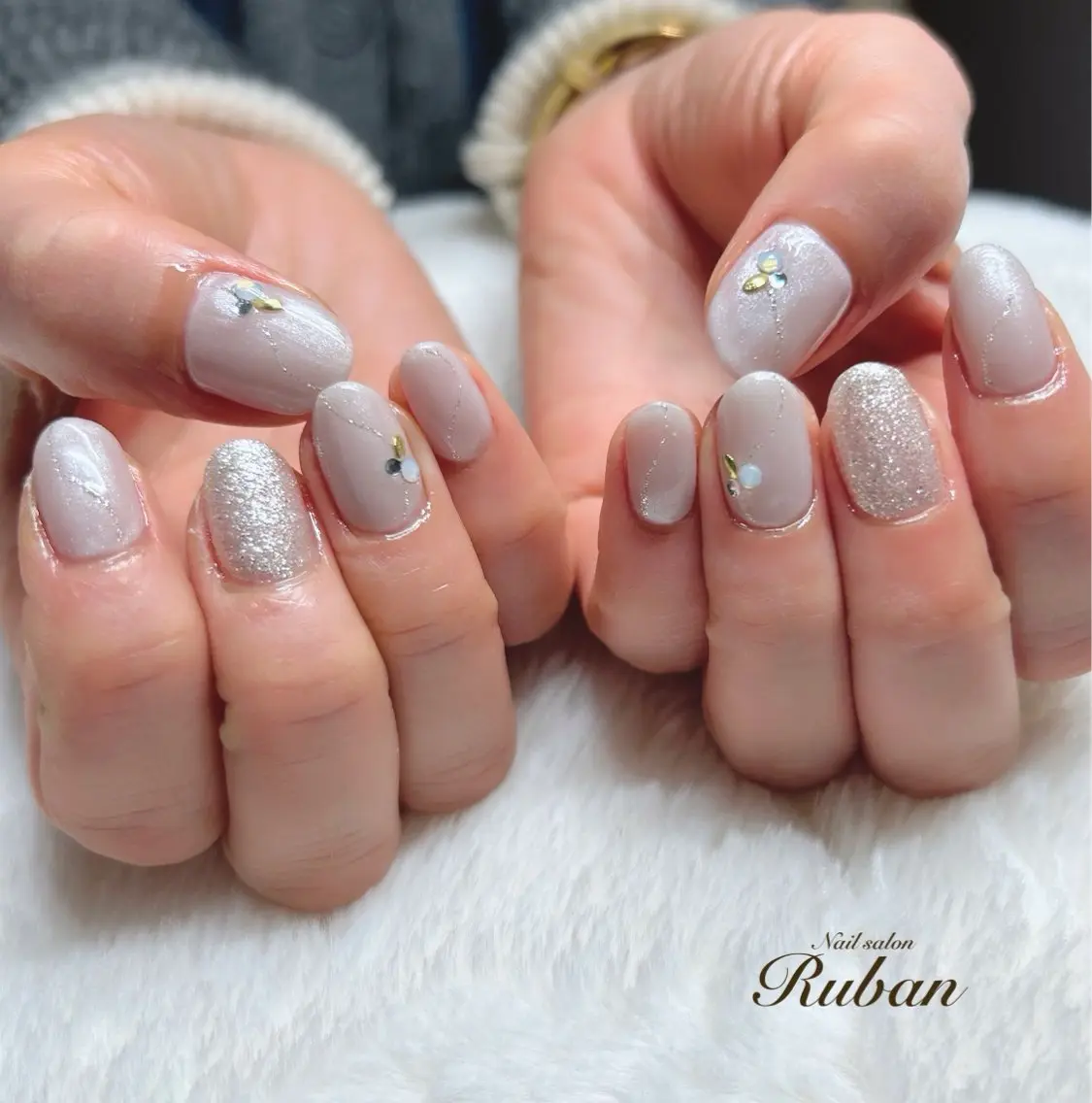 ネイル 持ち込み オフィスネイル シンプルネイル Nail salon Rubanのネイルデザイン