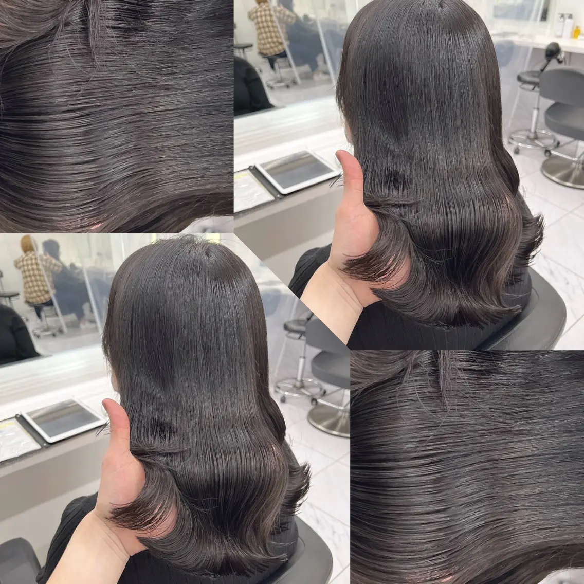 ミディアム カラー ヘアカラー トリートメント ヘッドスパ ヘアセット 韓国風ベージュ🤎 赤みなし🌿横浜🤎のヘアスタイル