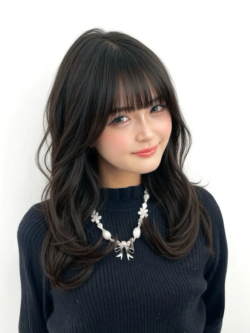 ロング カラー ベージュカラー ブリーチ 透明感カラー くびれヘア 韓国風ヘア カット ヘアカラー トリートメント ヘッドスパ 盛れる顔周り✨韓国 レイヤーkanatoのヘアスタイル