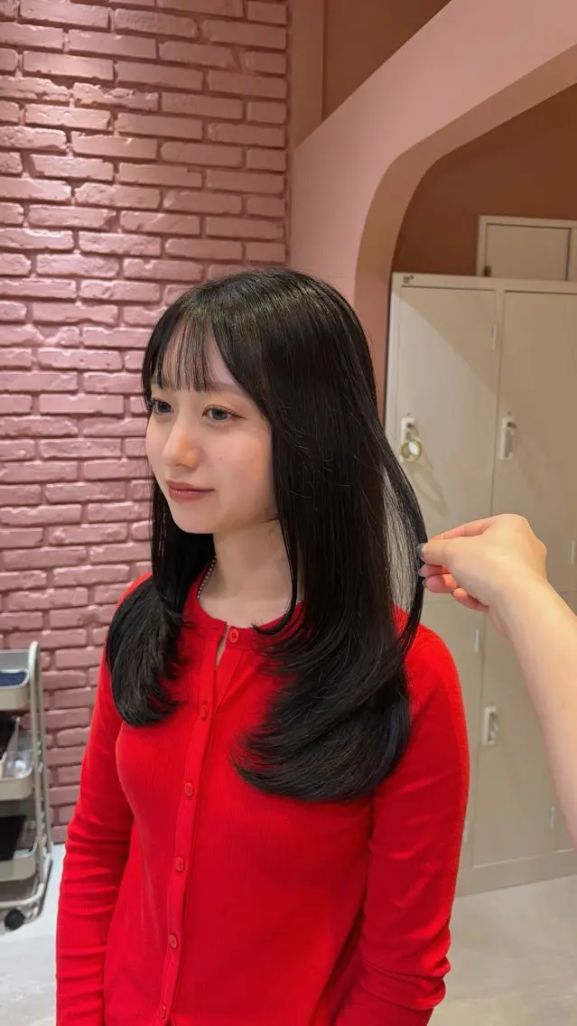 セミロング カラー カット ヘアカラー トリートメント 聖菜/ hina /レイヤー/艶カラーのヘアスタイル