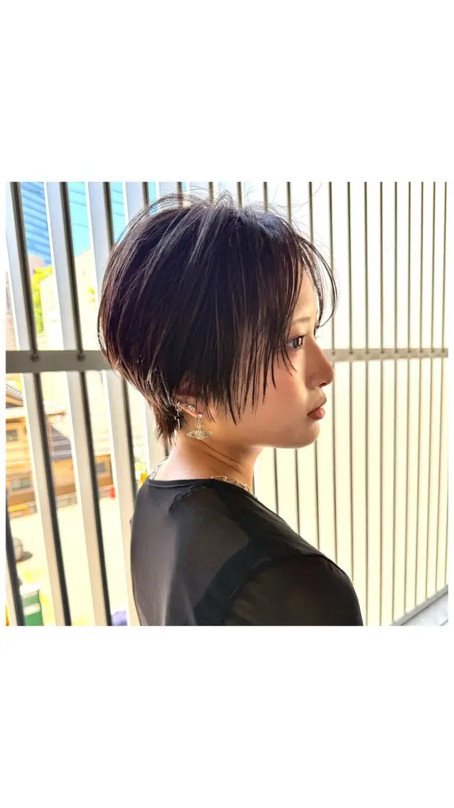 ショート カラー ハンサムショート ショートヘア 小顔カット カット 縮毛矯正 🌟TOSHI/透明 感カラー/ショートのヘアスタイル