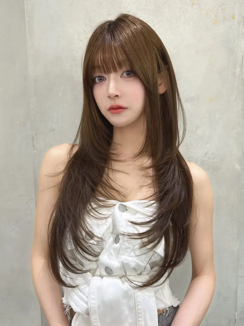 ロング カット ヘアカラー 栄ロングレイヤー🩵 たいちのヘアスタイル