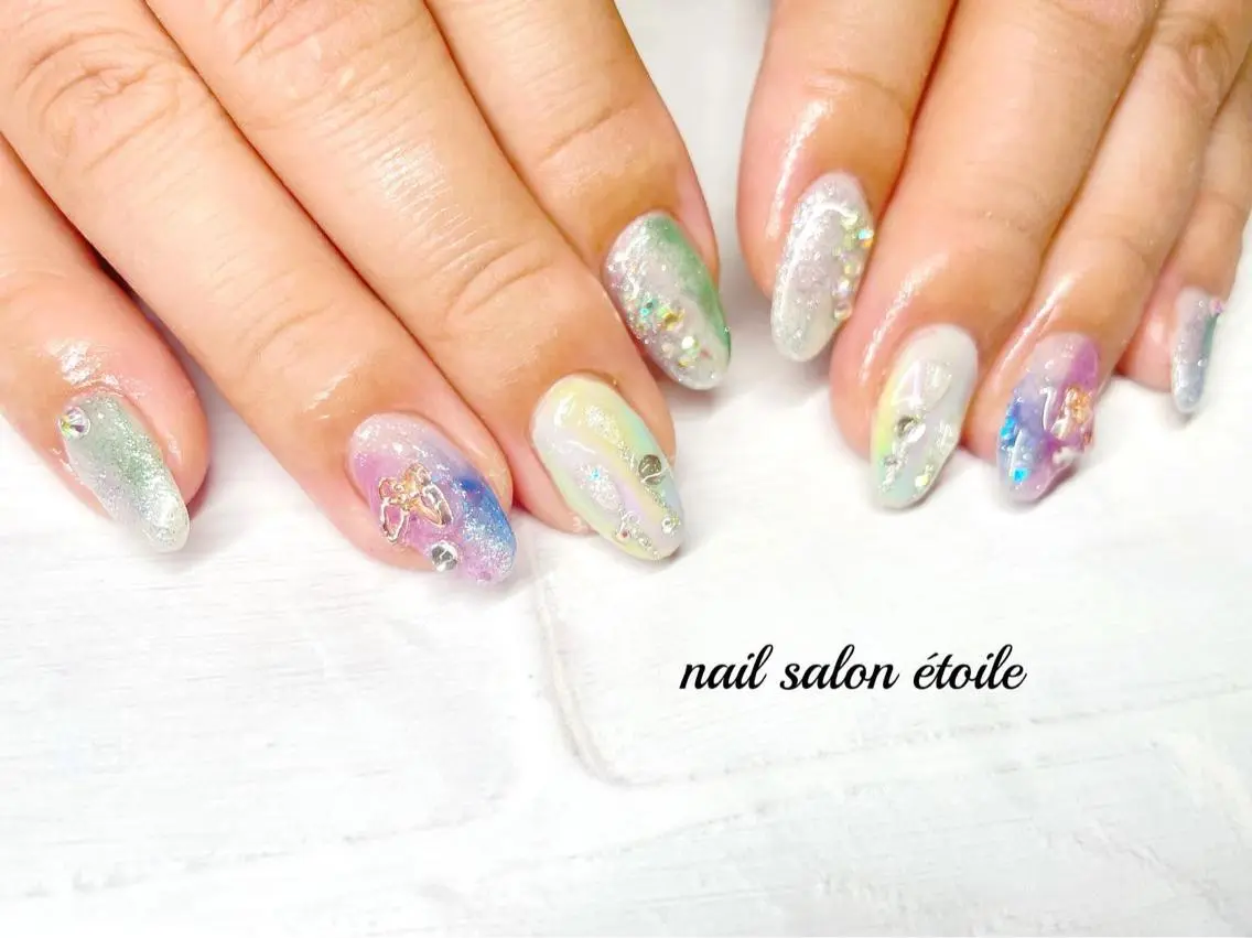 ネイル ジェルネイル ラメ(グリッター) ハンドネイル nail salon étoileのネイルデザイン